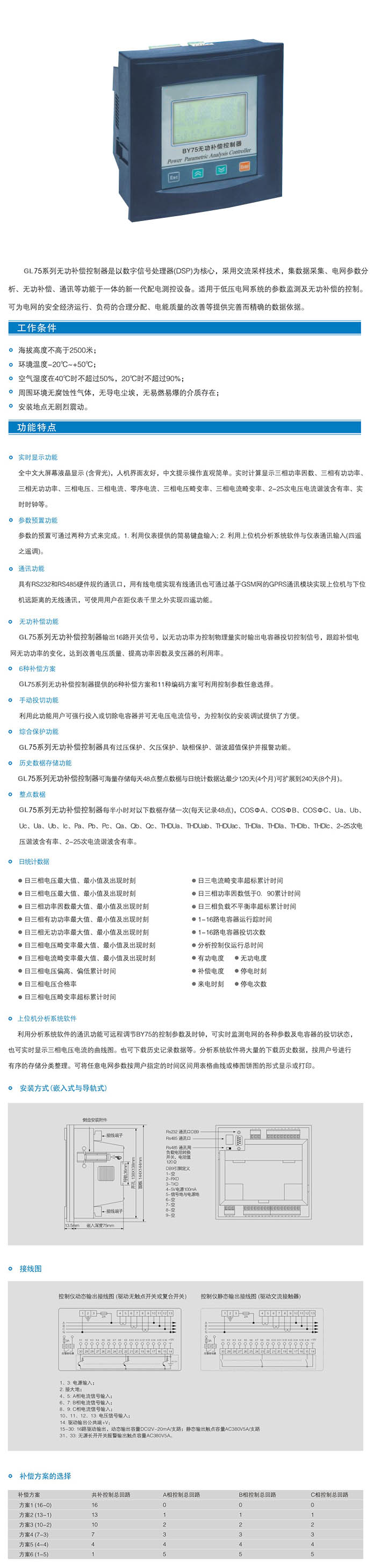 GL75系列无功补偿控制器